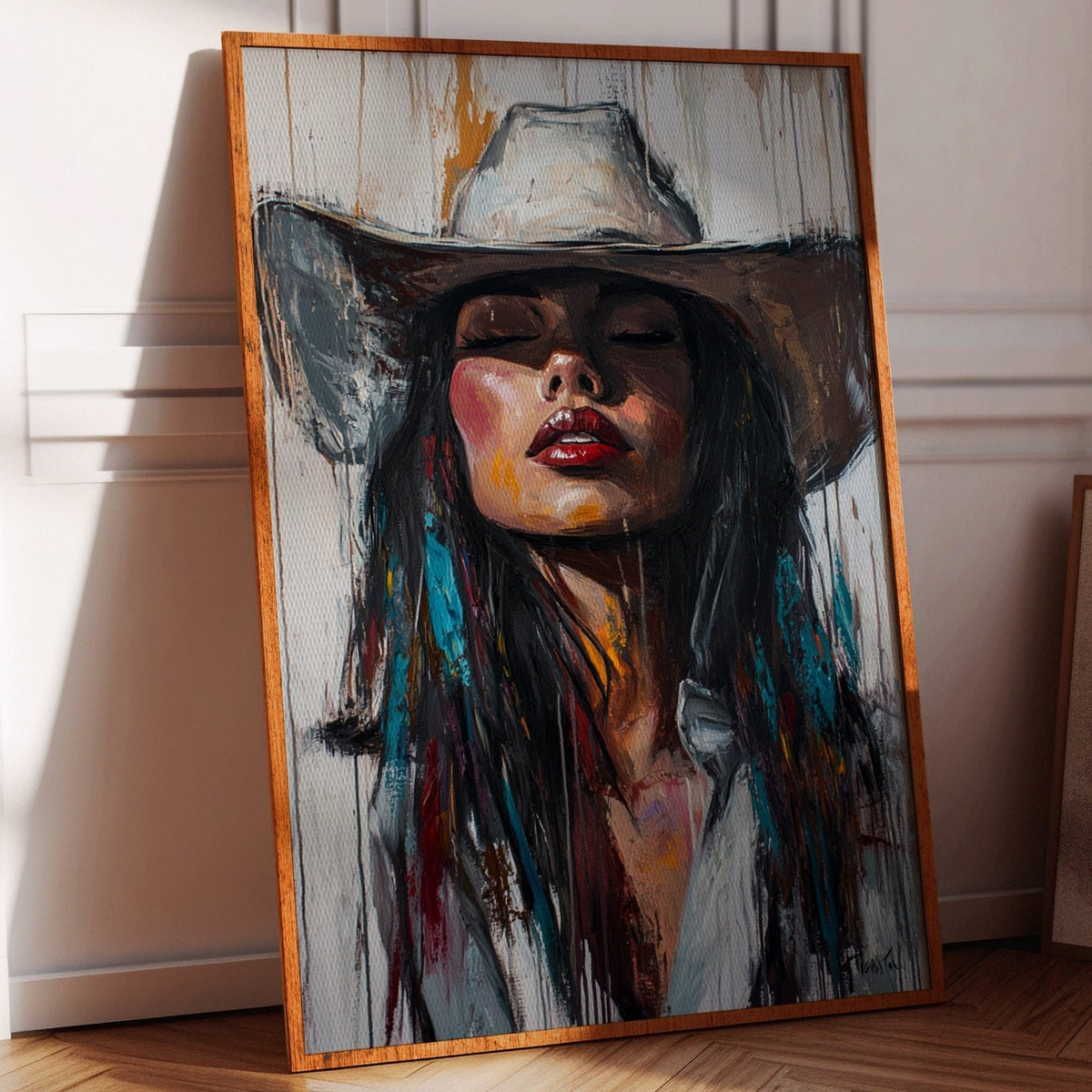 Cowgirl Spirit Canvas – Western Woman Portrait Wall Art - Quarter Circle AK Boutique