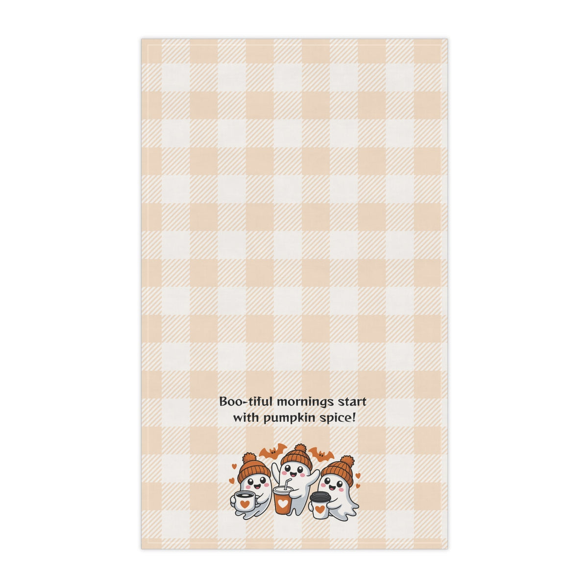 Cozy Fall Tea Towels | "Boo-tiful Mornings with Pumpkin Spice" | Perfect for Autumn, Halloween, Kitchen Decor, Gift Idea - Quarter Circle AK Boutique