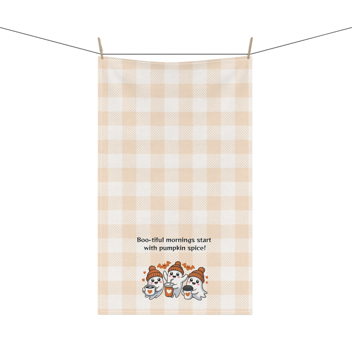 Cozy Fall Tea Towels | "Boo-tiful Mornings with Pumpkin Spice" | Perfect for Autumn, Halloween, Kitchen Decor, Gift Idea - Quarter Circle AK Boutique