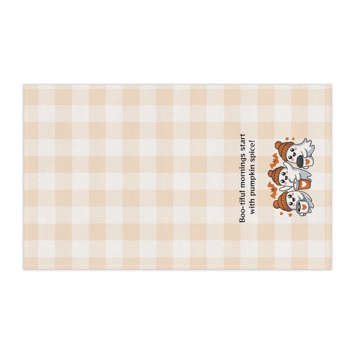 Cozy Fall Tea Towels | "Boo-tiful Mornings with Pumpkin Spice" | Perfect for Autumn, Halloween, Kitchen Decor, Gift Idea - Quarter Circle AK Boutique