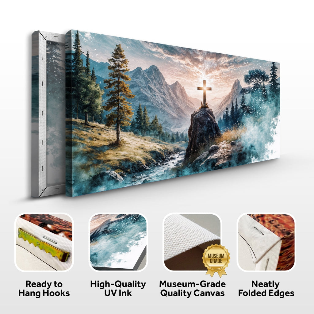 Cross On A Hill Faith Wall Art - Quarter Circle AK Boutique