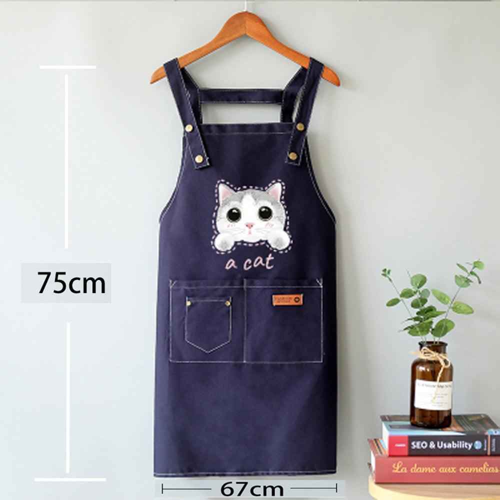 Cute Cat Apron – Durable Canvas Kitchen Apron with 3 Pockets - Quarter Circle AK Boutique