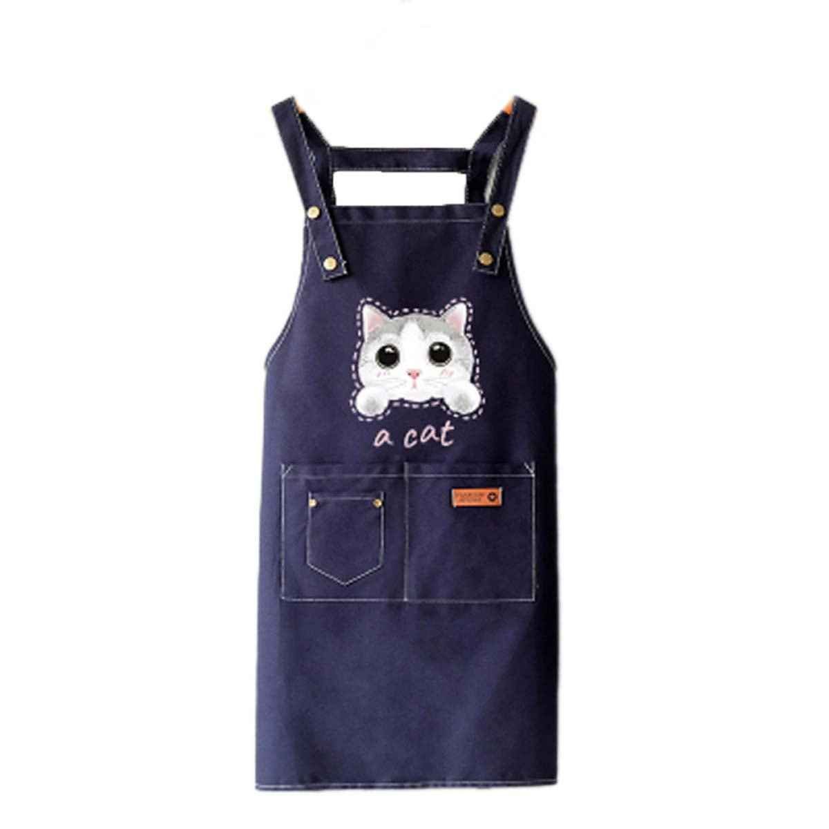Cute Cat Apron – Durable Canvas Kitchen Apron with 3 Pockets - Quarter Circle AK Boutique