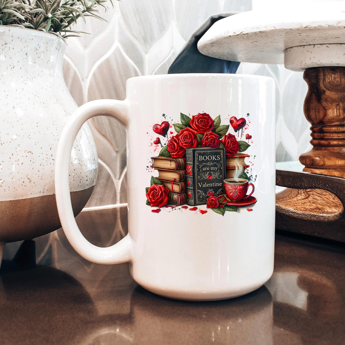 Books Are My Valentine Mug - Cozy Reading Accessory | Durable Ceramic Cup
