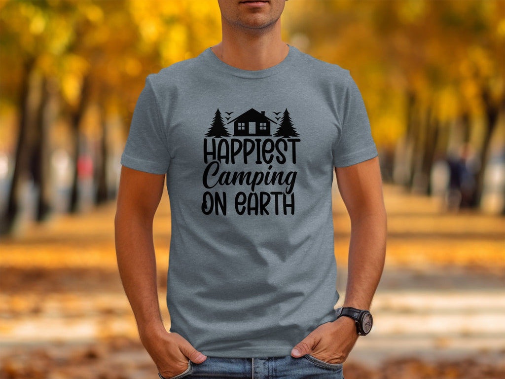 Happiest Camping on Earth Outdoorsy Cabin Life T-Shirt