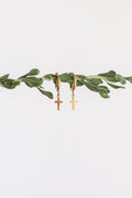 Dainty Cross Hoop - Quarter Circle AK Boutique