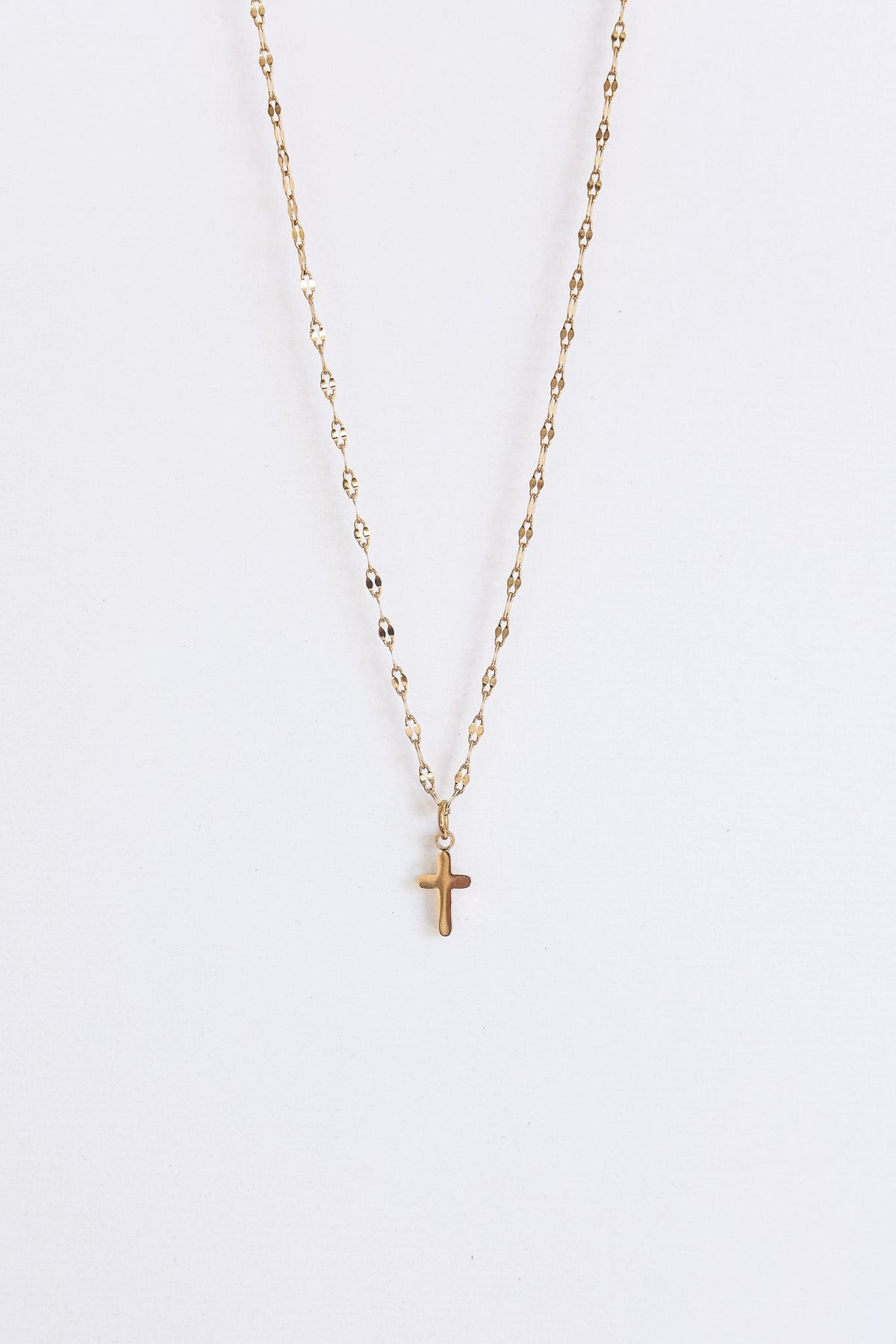 Dainty Cross Necklace - Quarter Circle AK Boutique