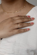Dainty Crystal Stacker Ring - Quarter Circle AK Boutique