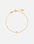 Dainty Gem Cross Link Bracelet - Quarter Circle AK Boutique