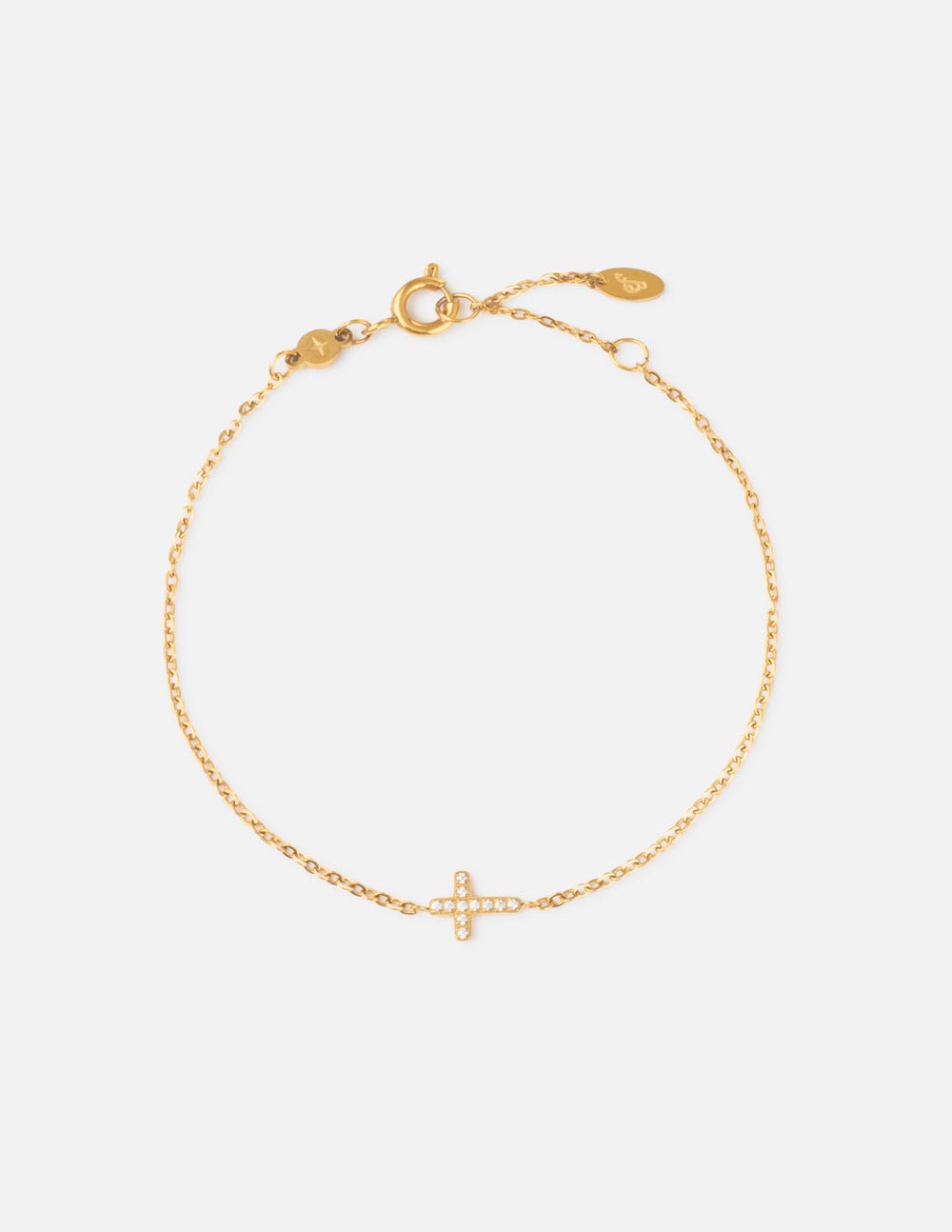 Dainty Gem Cross Link Bracelet - Quarter Circle AK Boutique