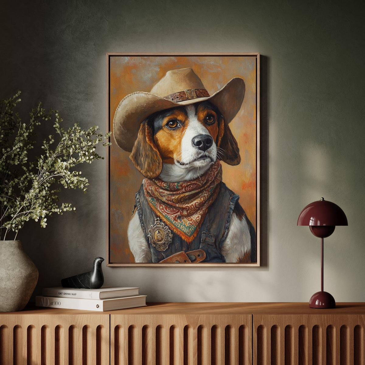 Deputy Beagle in Bandana and Hat - Quarter Circle AK Boutique
