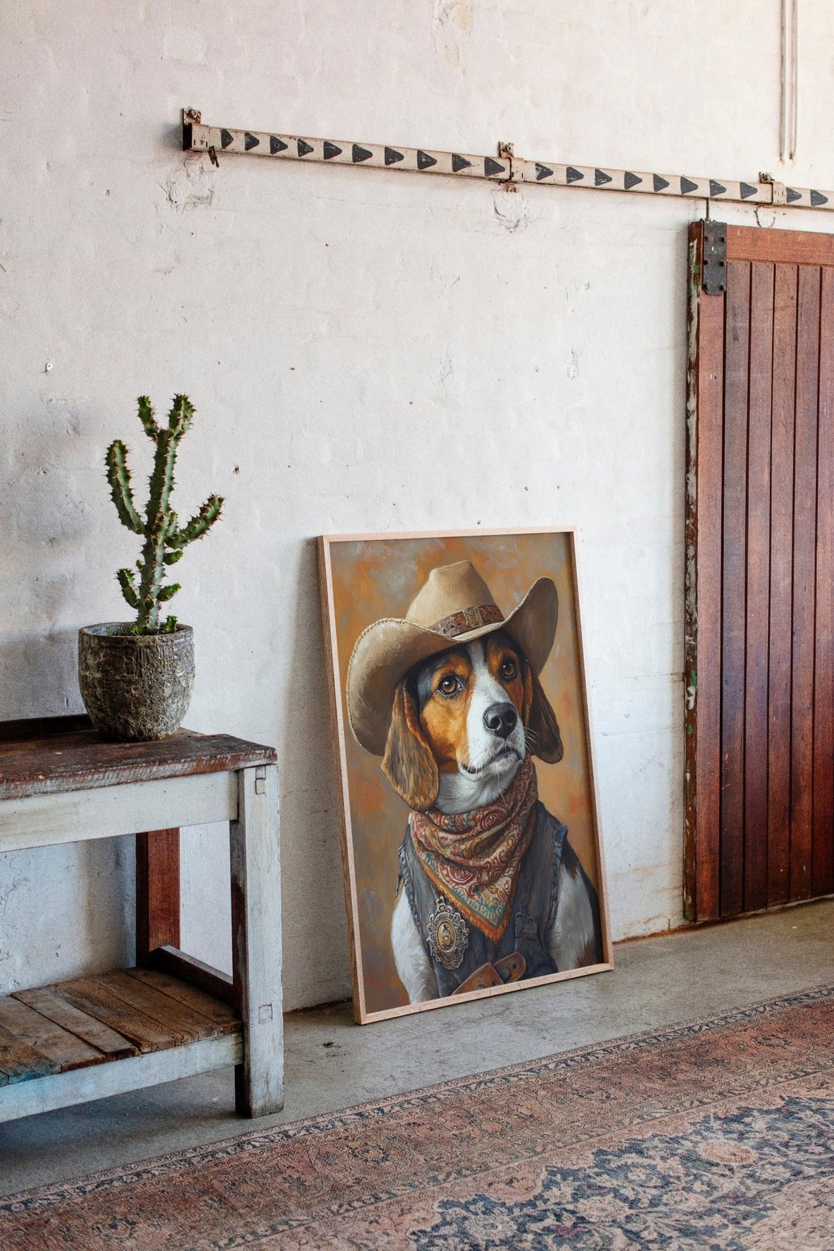 Deputy Beagle in Bandana and Hat - Quarter Circle AK Boutique