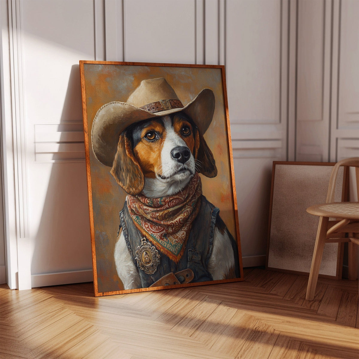 Deputy Beagle in Bandana and Hat - Quarter Circle AK Boutique