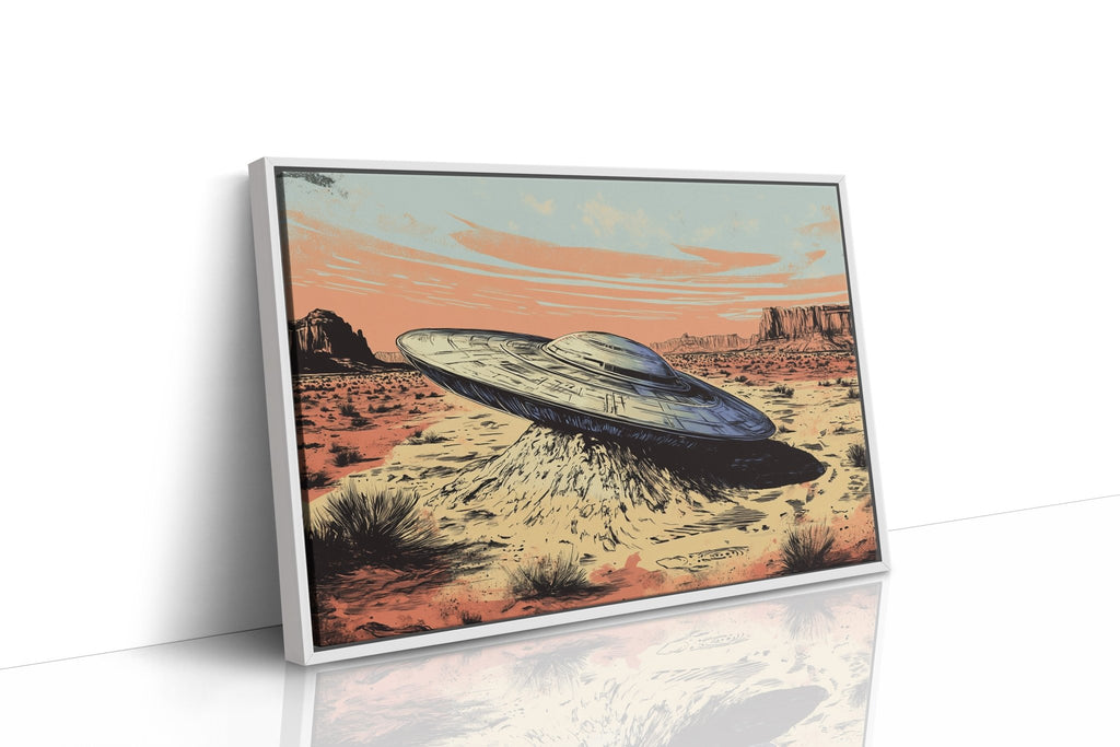 Desert Landing: UFO Shadows and Distant Skies - Quarter Circle AK Boutique