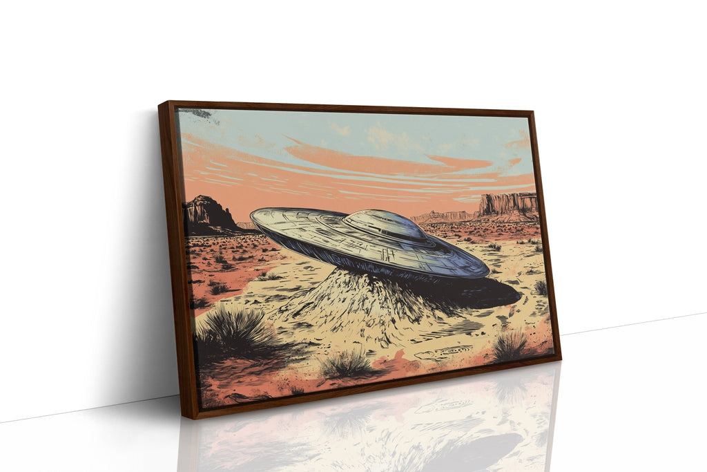 Desert Landing: UFO Shadows and Distant Skies - Quarter Circle AK Boutique