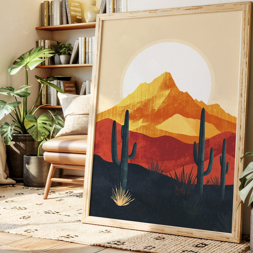 Desert Sunrise - Bold Landscape Art - Quarter Circle AK Boutique