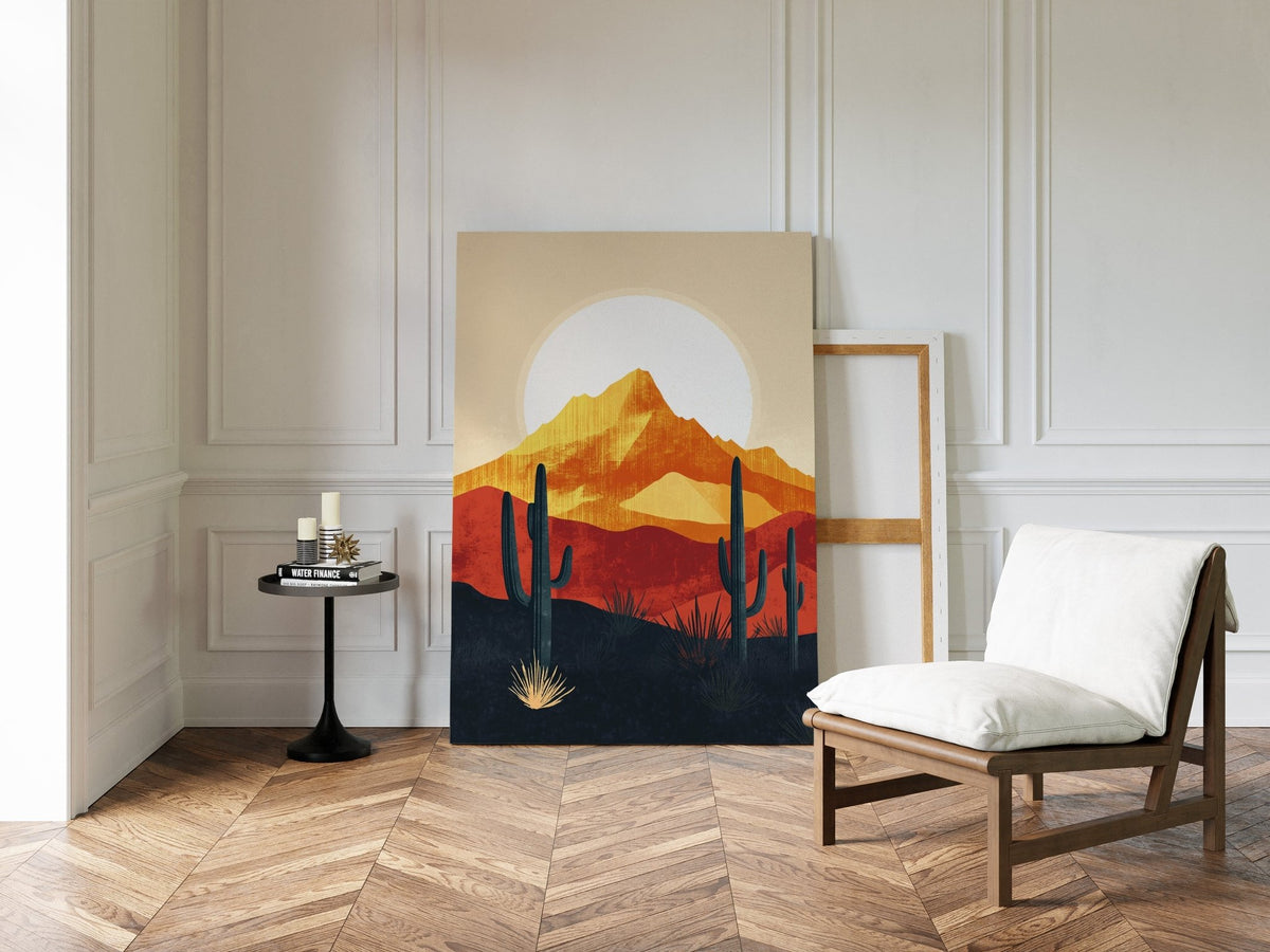 Desert Sunrise - Bold Landscape Art - Quarter Circle AK Boutique