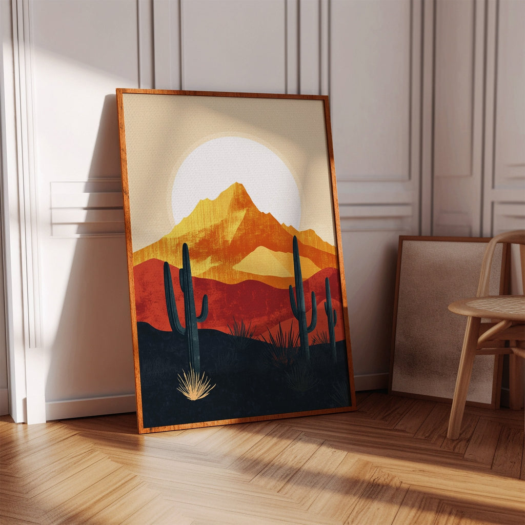 Desert Sunrise - Bold Landscape Art - Quarter Circle AK Boutique