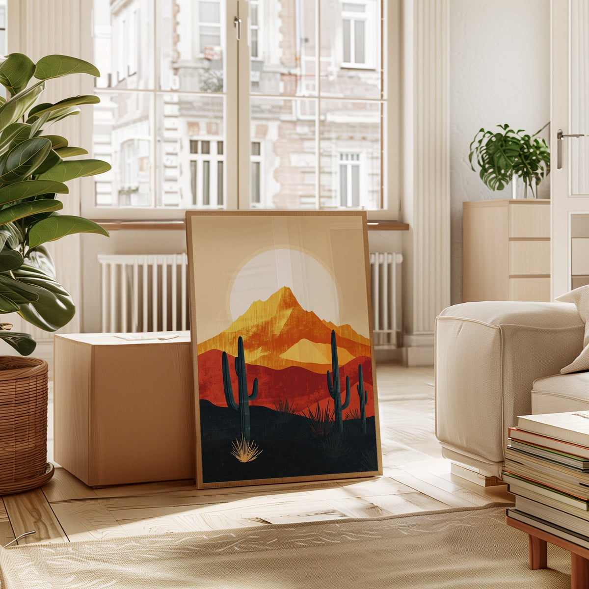 Desert Sunrise - Bold Landscape Art - Quarter Circle AK Boutique