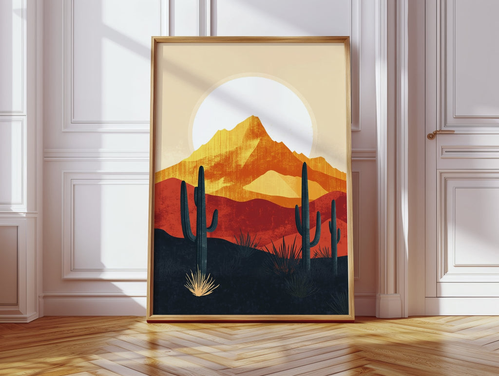 Desert Sunrise - Bold Landscape Art - Quarter Circle AK Boutique