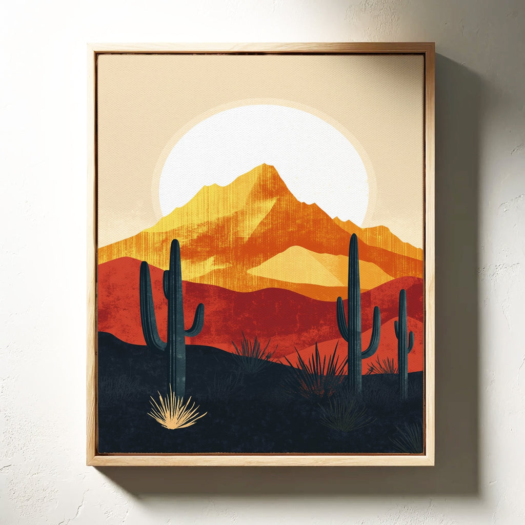 Desert Sunrise - Bold Landscape Art - Quarter Circle AK Boutique