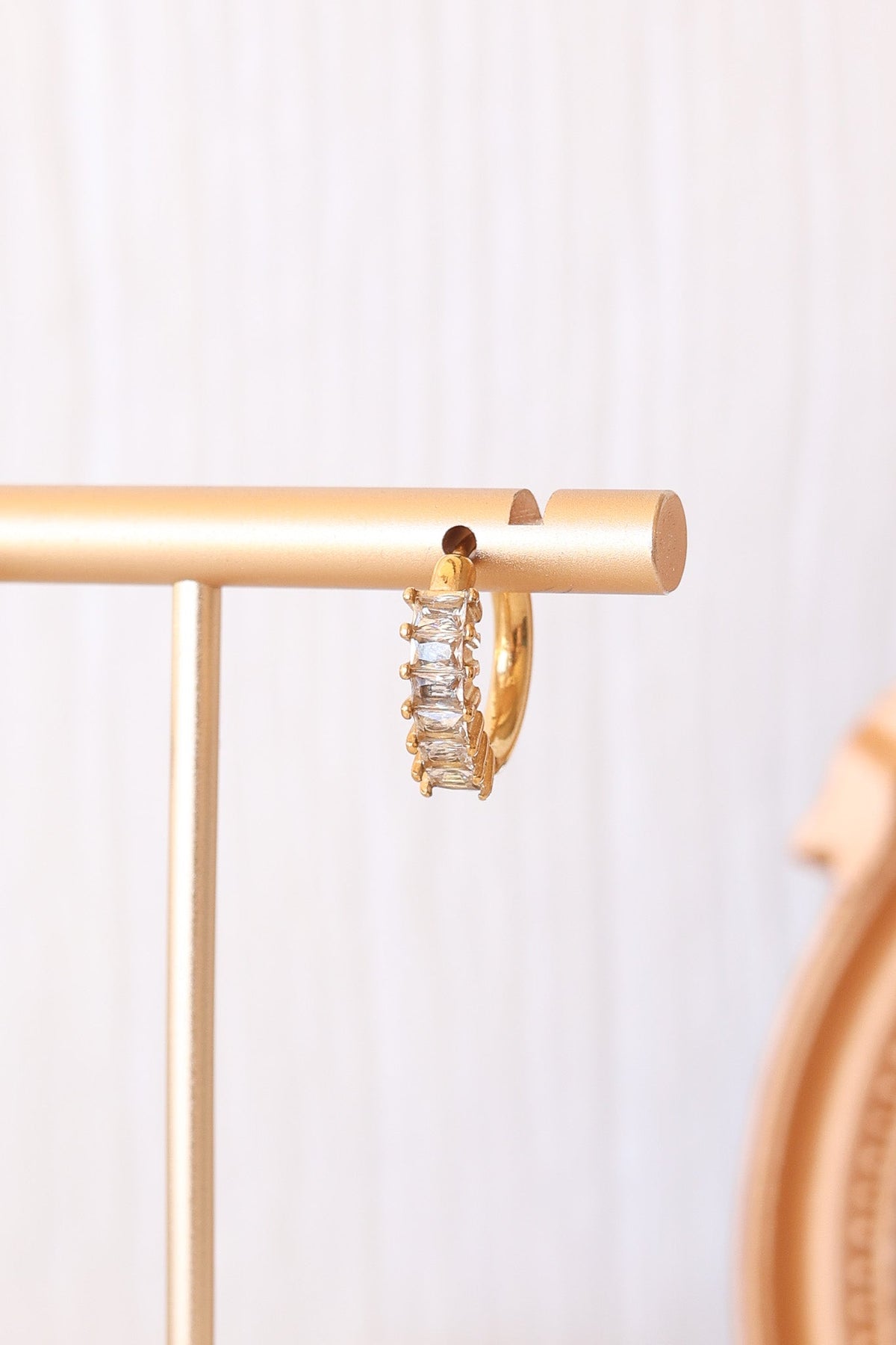 Diamond Hoop - Quarter Circle AK Boutique