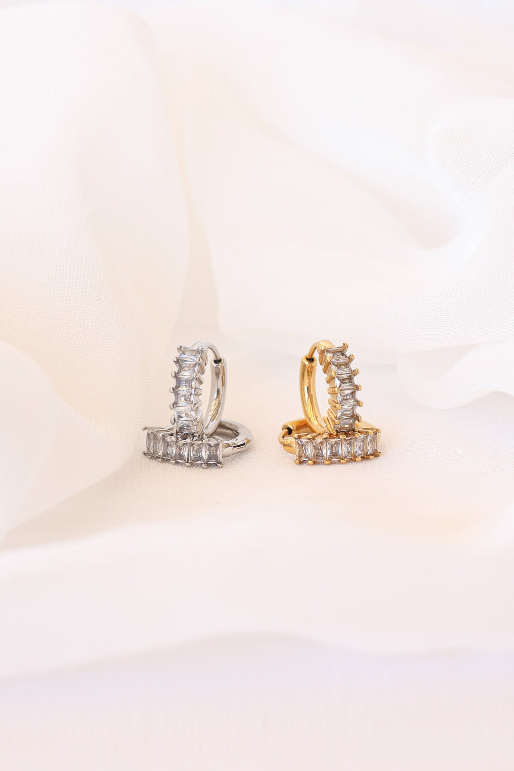 Diamond Hoop - Quarter Circle AK Boutique