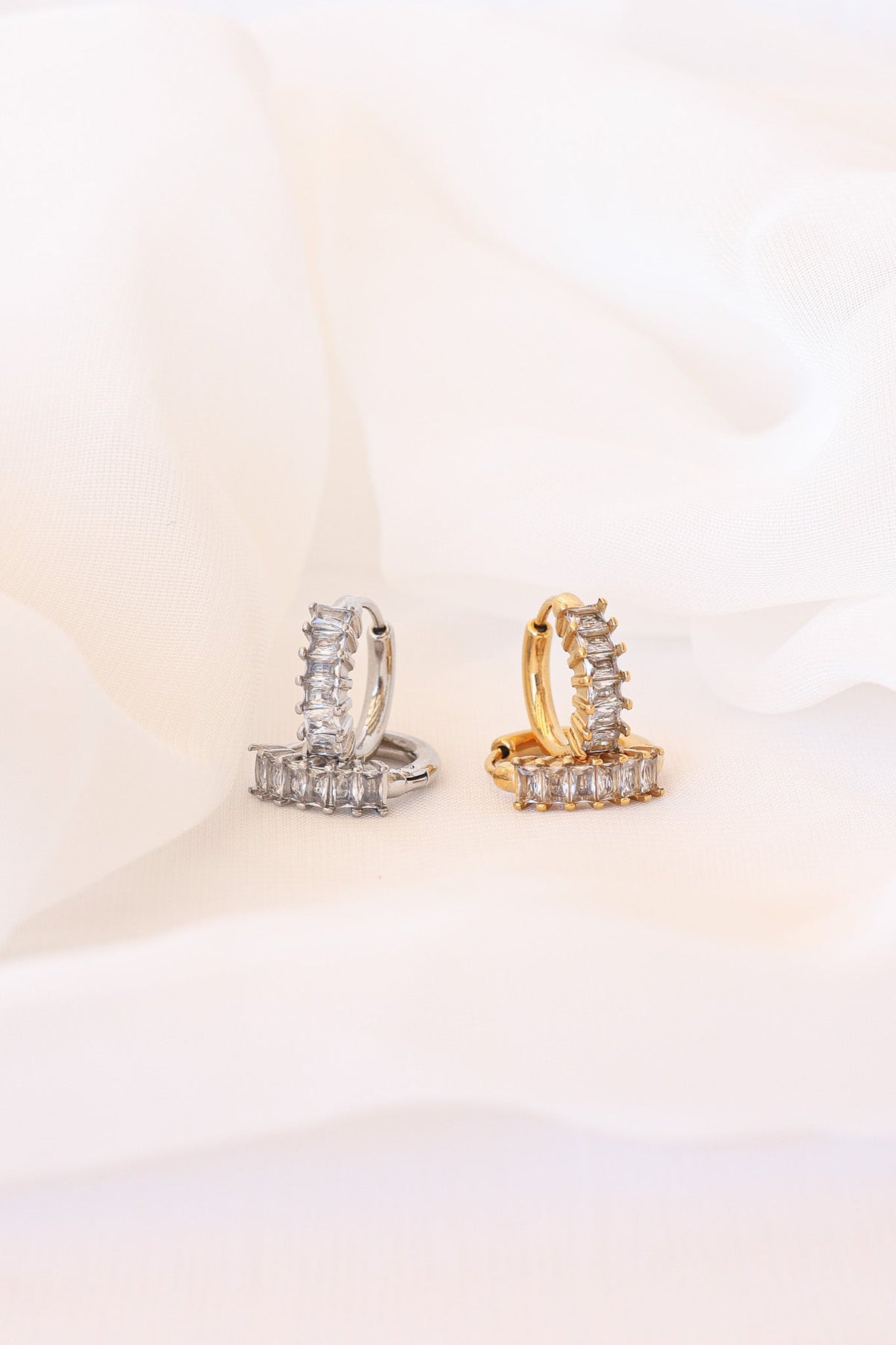 Diamond Hoop - Quarter Circle AK Boutique