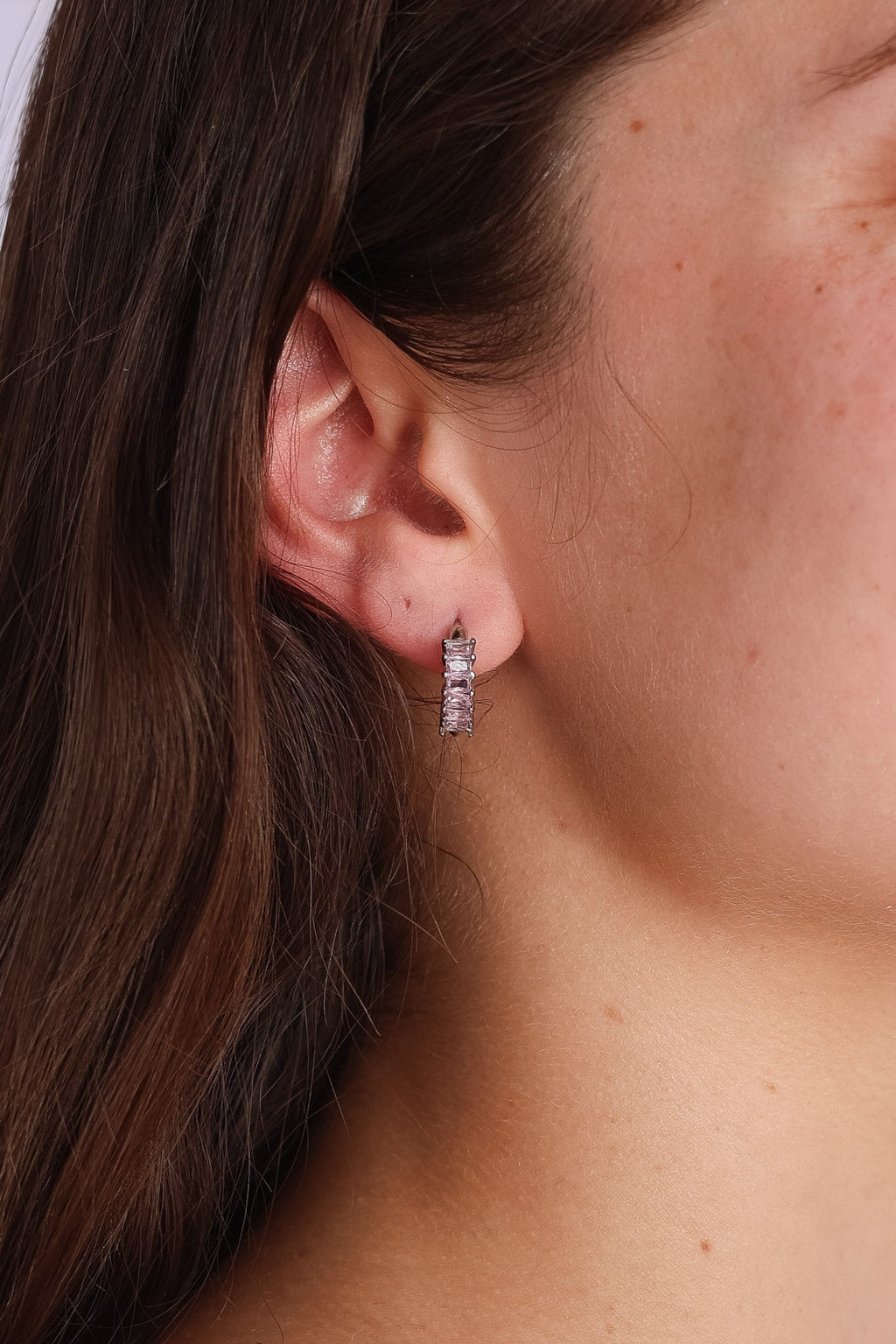 Diamond Hoop in Ballet Pink - Quarter Circle AK Boutique