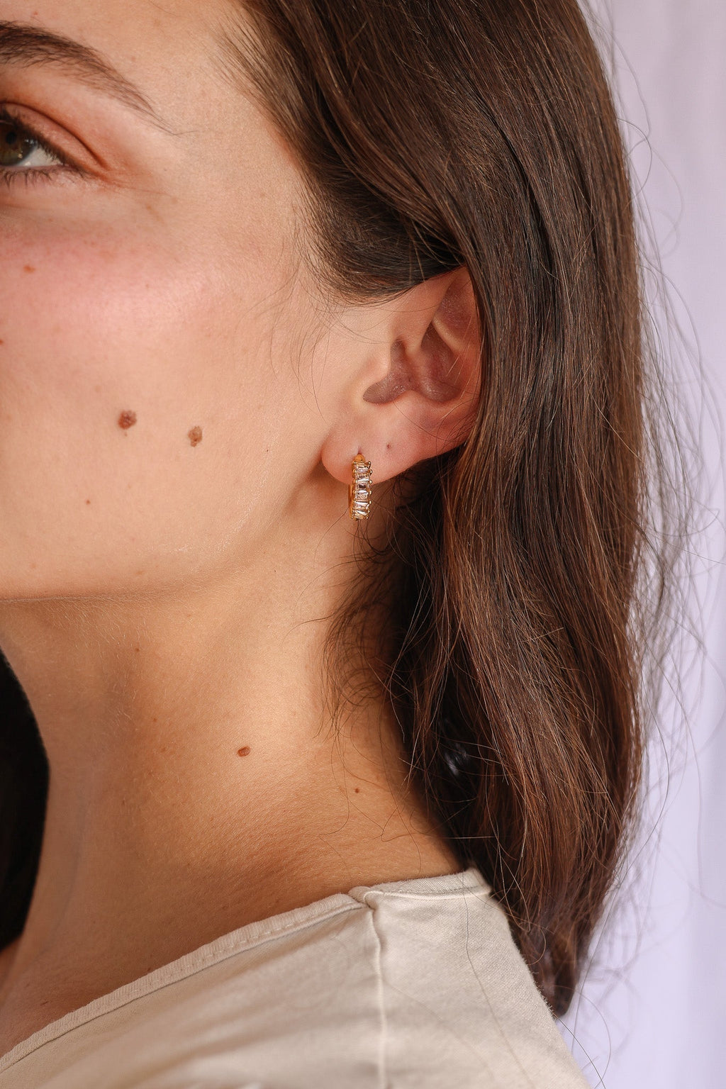 Diamond Hoop in Ballet Pink - Quarter Circle AK Boutique