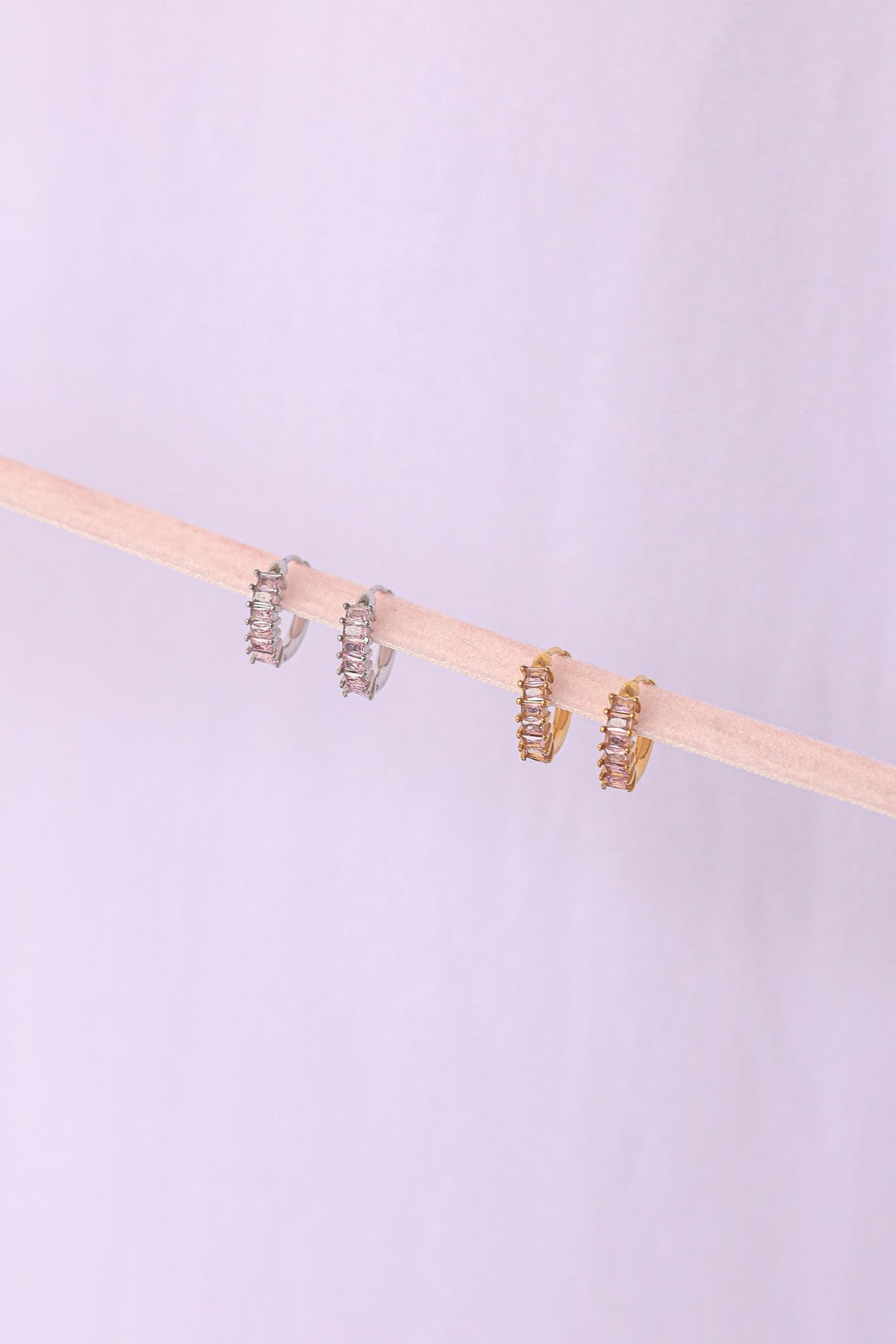 Diamond Hoop in Ballet Pink - Quarter Circle AK Boutique