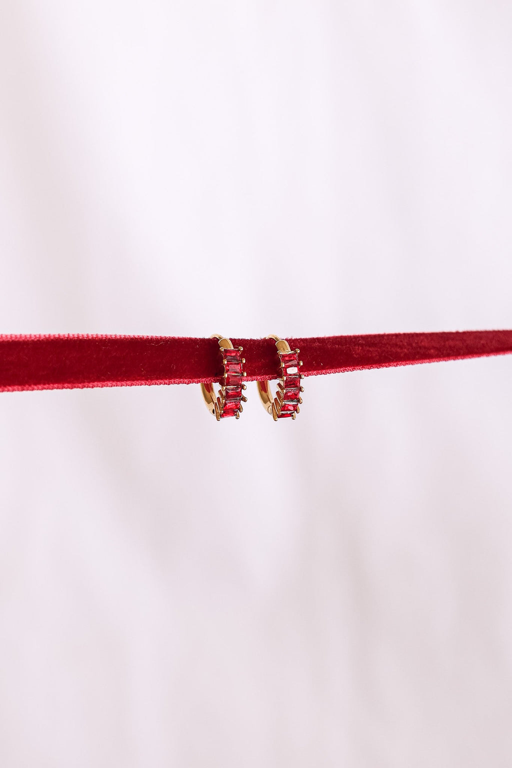 Diamond Hoop in Red - Quarter Circle AK Boutique
