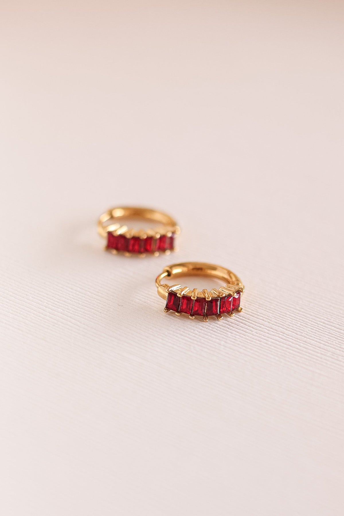 Diamond Hoop in Red - Quarter Circle AK Boutique