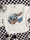 Disco ball designer heel design tee or sweatshirt - Quarter Circle AK Boutique