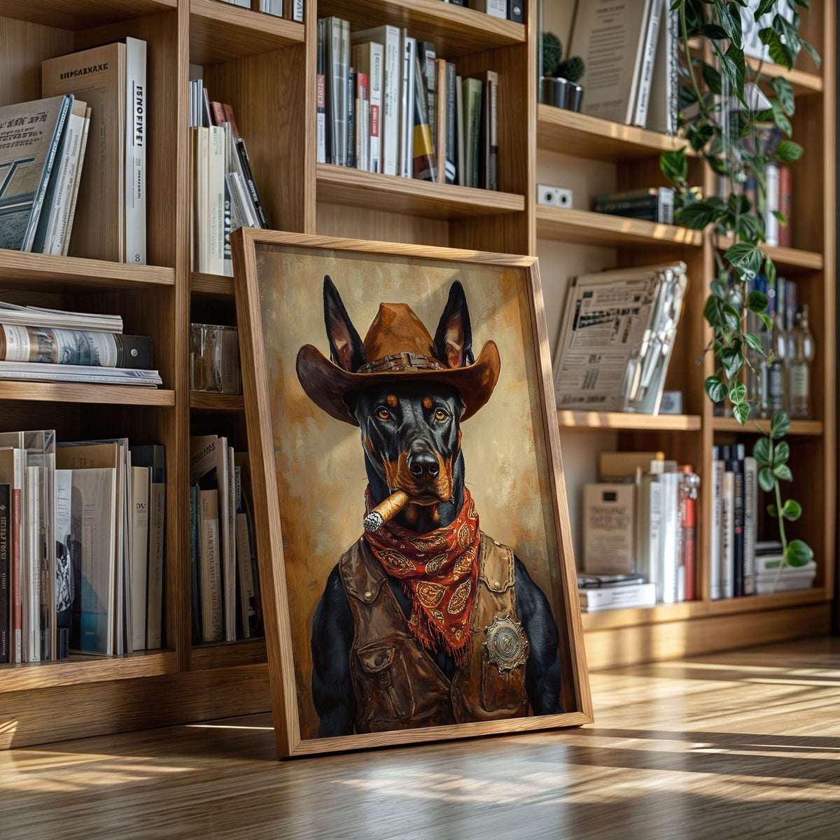 Doberman Marshal with a Steel Gaze - Quarter Circle AK Boutique