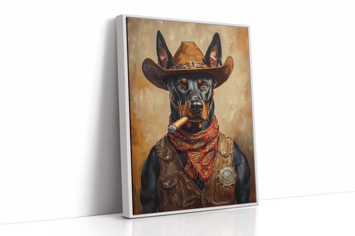 Doberman Marshal with a Steel Gaze - Quarter Circle AK Boutique
