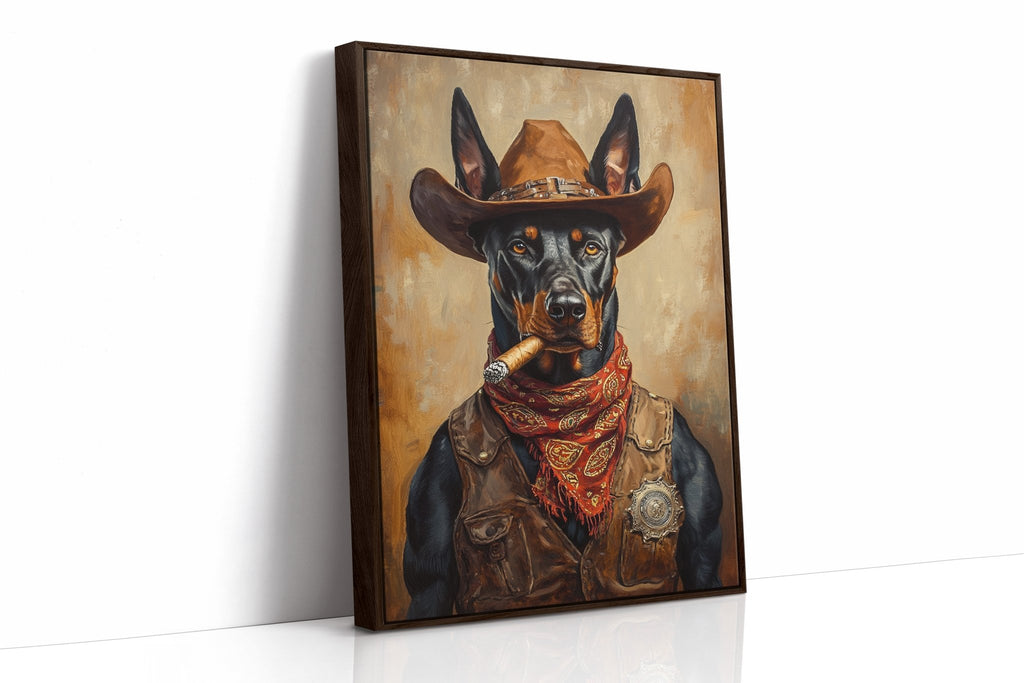 Doberman Marshal with a Steel Gaze - Quarter Circle AK Boutique