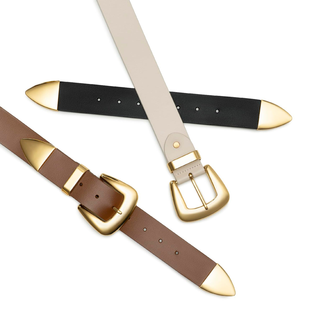 Double Buckle Western Waist Belt for Women - Quarter Circle AK Boutique