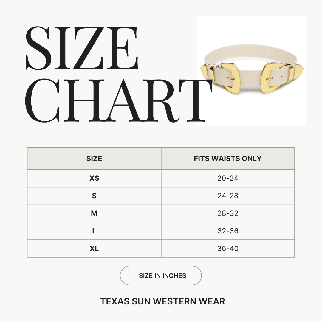 Double Buckle Western Waist Belt for Women - Quarter Circle AK Boutique
