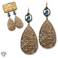 Woven bead teardrop earring with crystals from Swarovski®