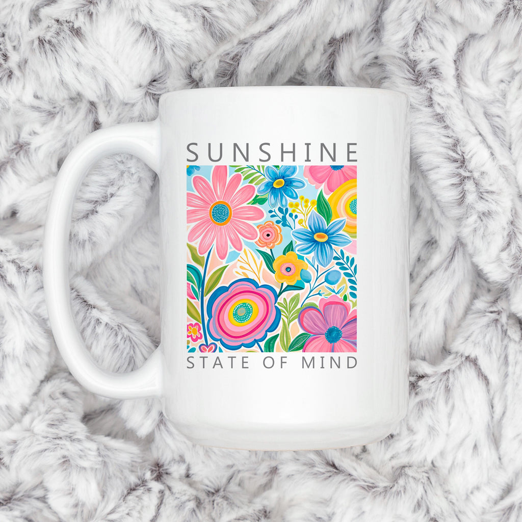 Botanical Ceramic Coffee Mug – Colorful Coffee Cup With Vibrant Floral Design