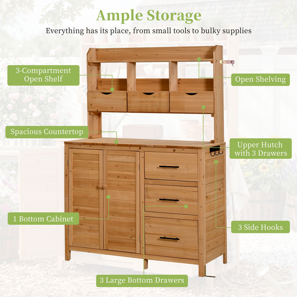 TOPMAX Farmhouse Patio Potting Bench