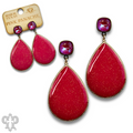 Enamel glitter teardrop earring with crystals from Swarovski®- LC