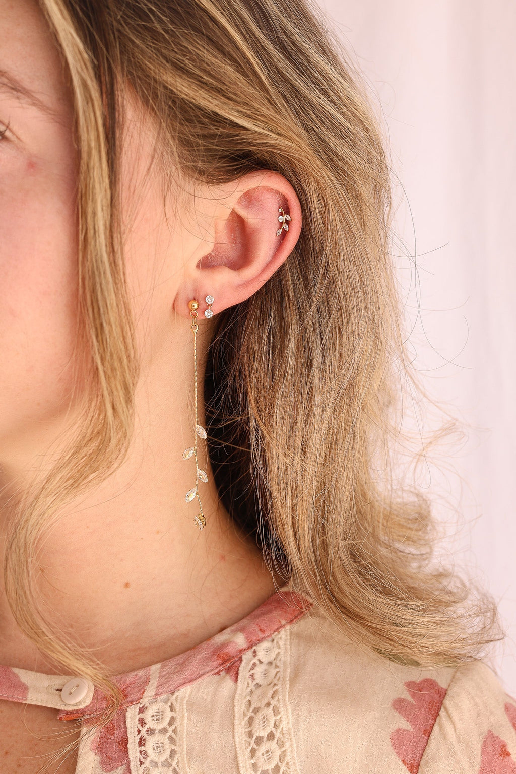 Eden Flat Back Stud - Quarter Circle AK Boutique