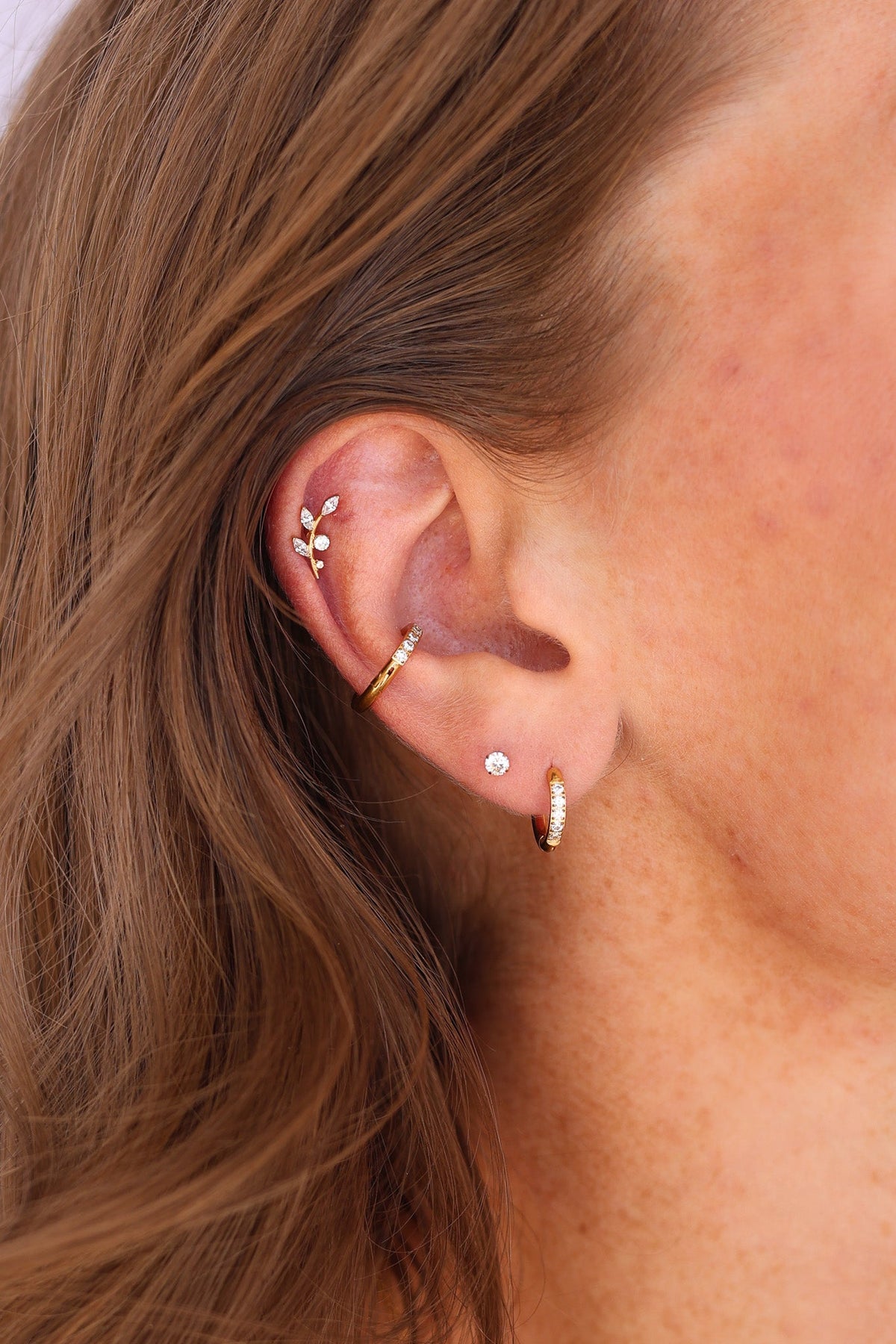 Eden Flat Back Stud - Quarter Circle AK Boutique