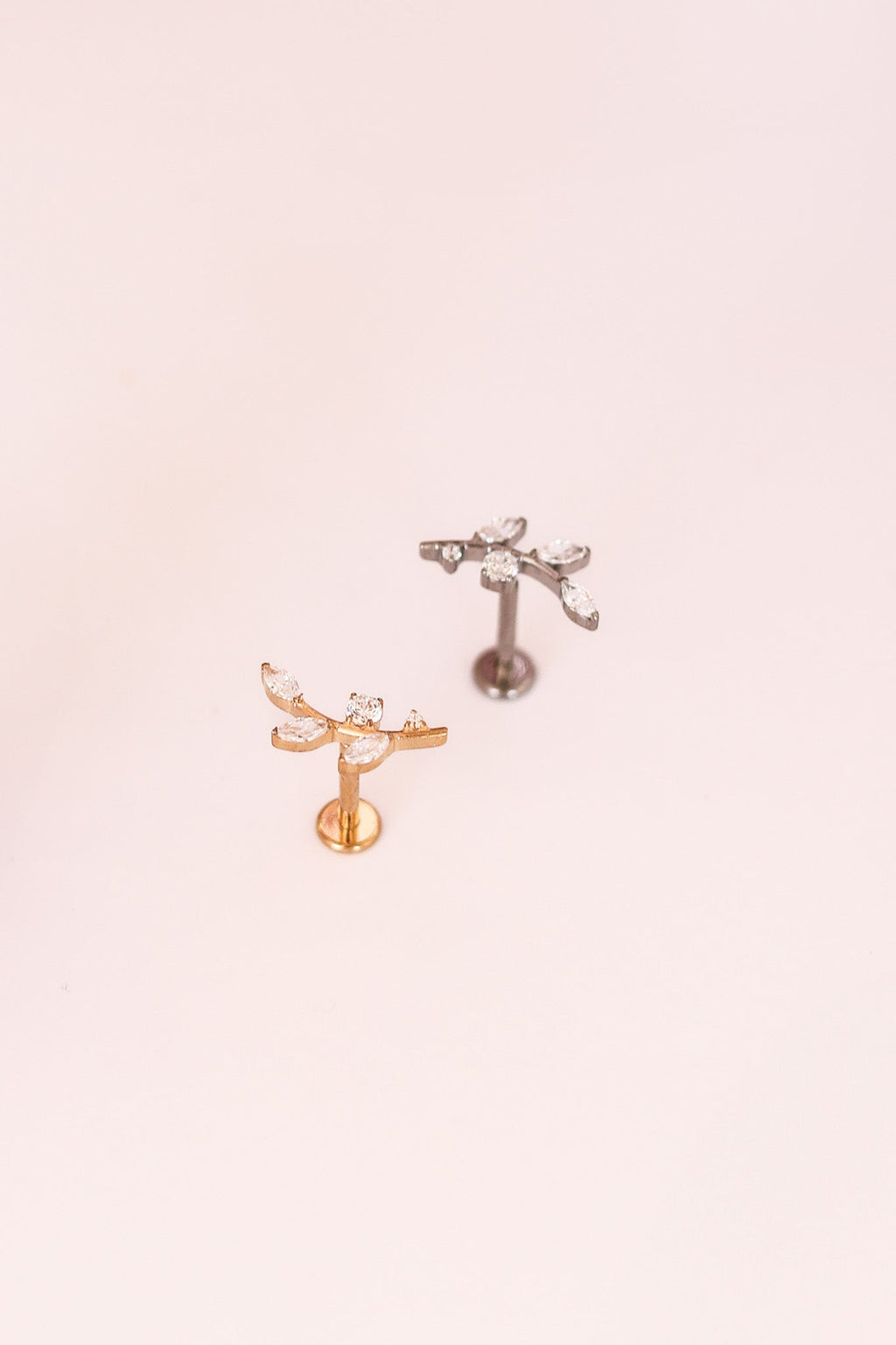 Eden Flat Back Stud - Quarter Circle AK Boutique
