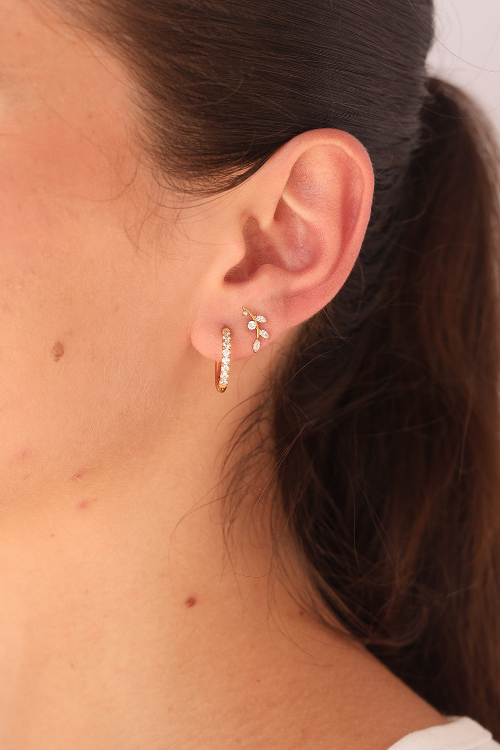 Eden Flat Back Stud - Quarter Circle AK Boutique