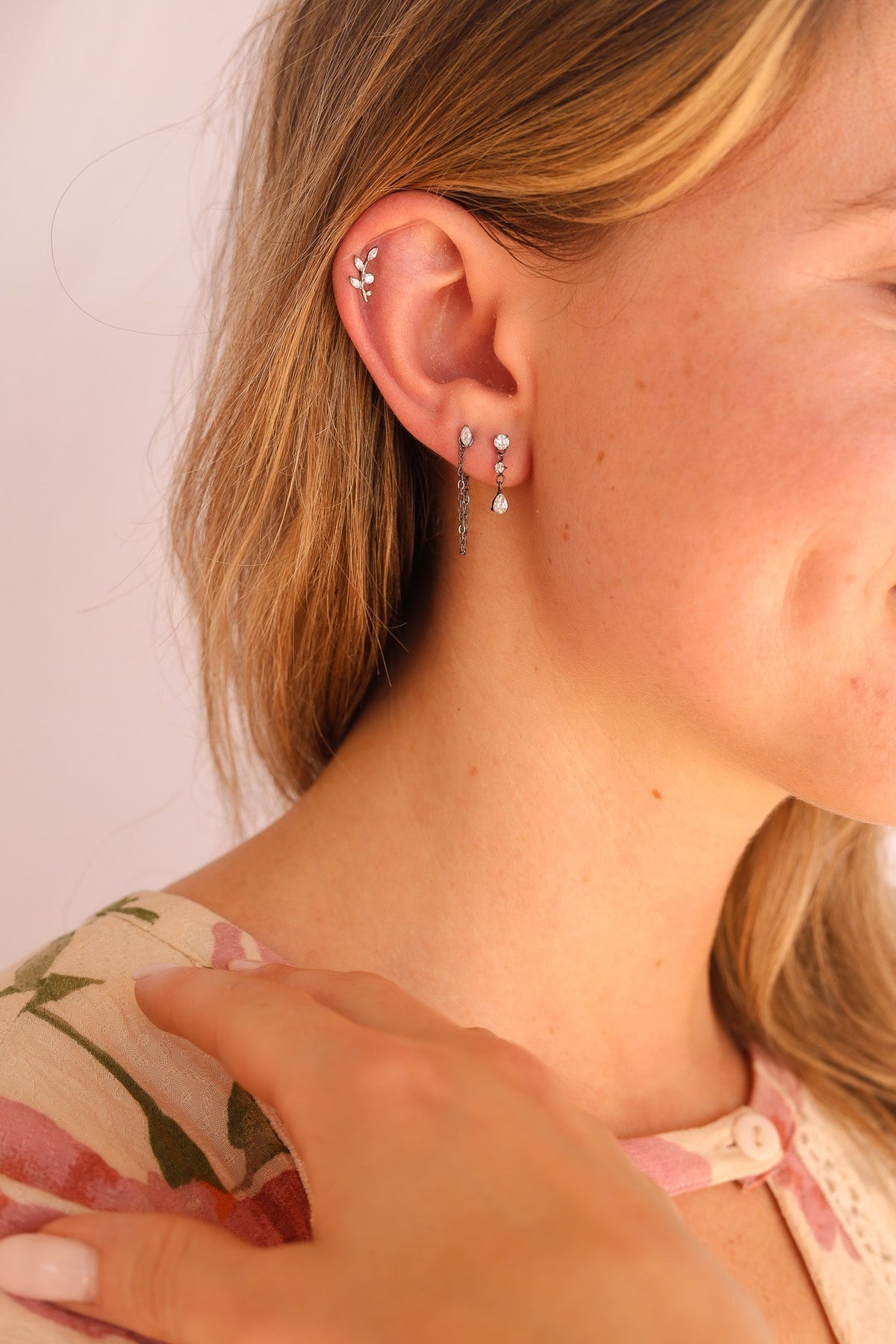 Eden Flat Back Stud - Quarter Circle AK Boutique