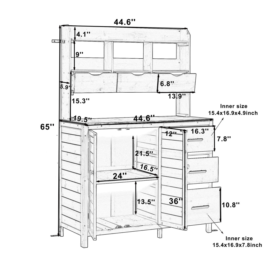 TOPMAX Farmhouse Patio Potting Bench