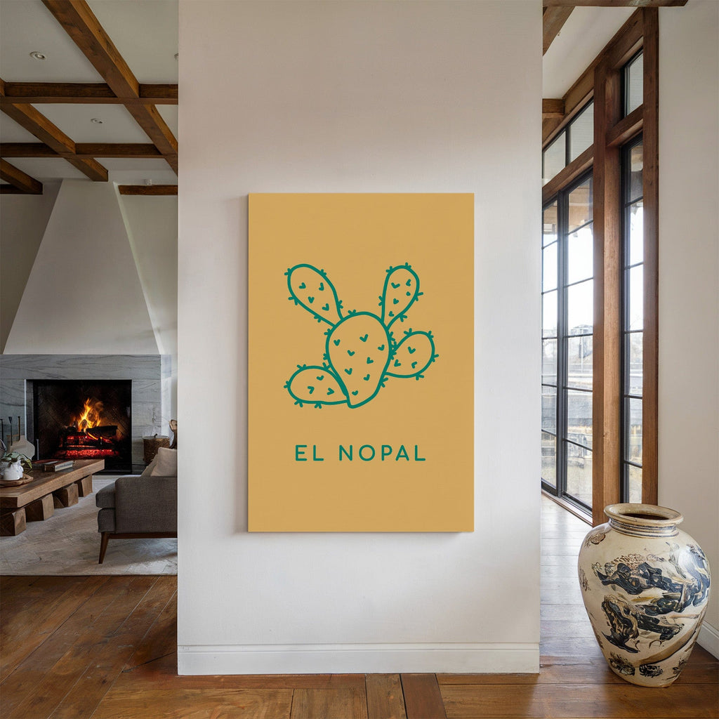 El Nopal Cactus Print – Minimalist Western Wall Art - Quarter Circle AK Boutique